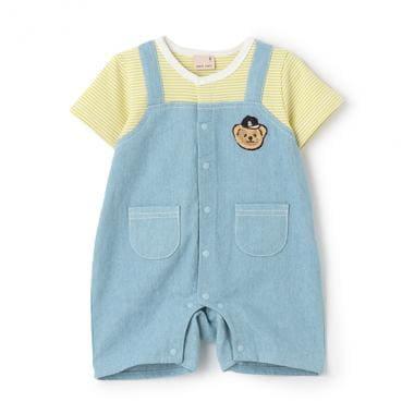 揹帶褲風格短袖連體衣