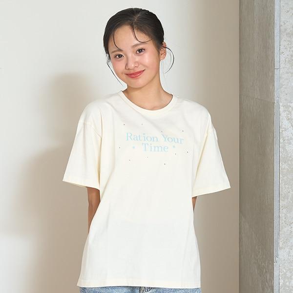 【7days】【GOODPRICE】【純棉100%】字母水鑽T恤