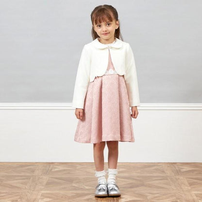 KP花卉提花短袖連衣裙（110～130）