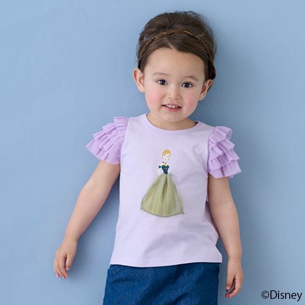 【《迪士尼》】袖部網紗圖案T恤