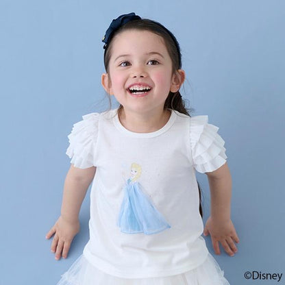 【《迪士尼》】袖部網紗圖案T恤