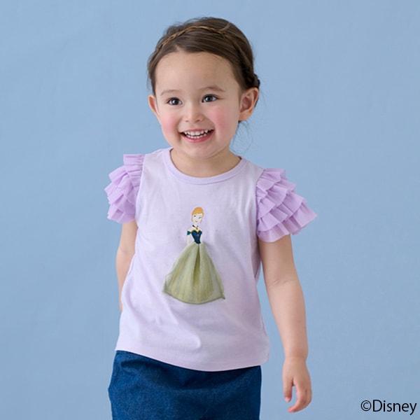 【《迪士尼》】袖部網紗圖案T恤
