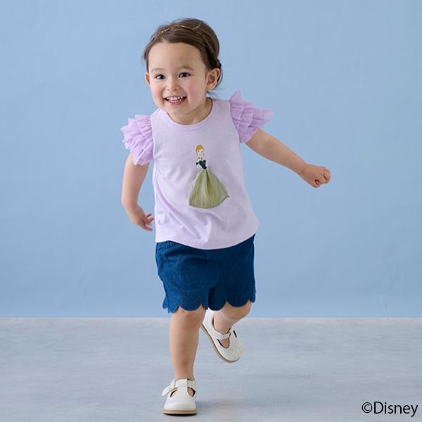 【《迪士尼》】袖部網紗圖案T恤