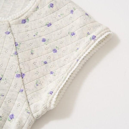 花卉印花超短上衣