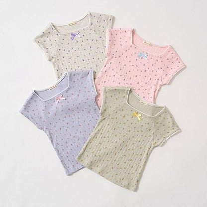 花卉印花超短上衣