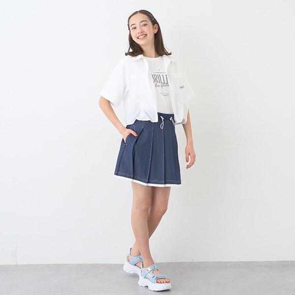 【Cuugal刊載】剪裁牛仔百褶裙褲