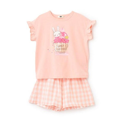 3柄甜品mimi印花T恤+裙褲套裝