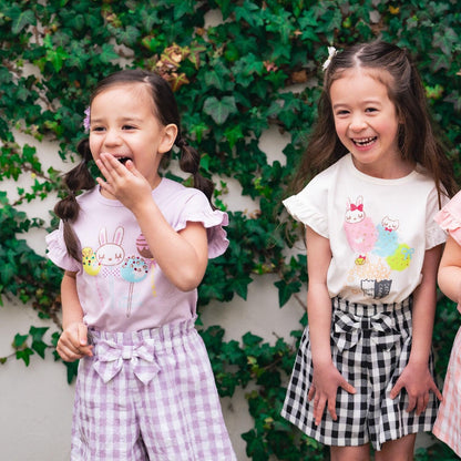 3柄甜品mimi印花T恤+裙褲套裝