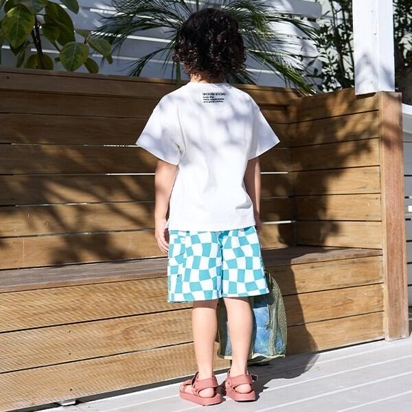 【SWIM】【泳裝】【防紫外線加工】格紋工裝衝浪短褲