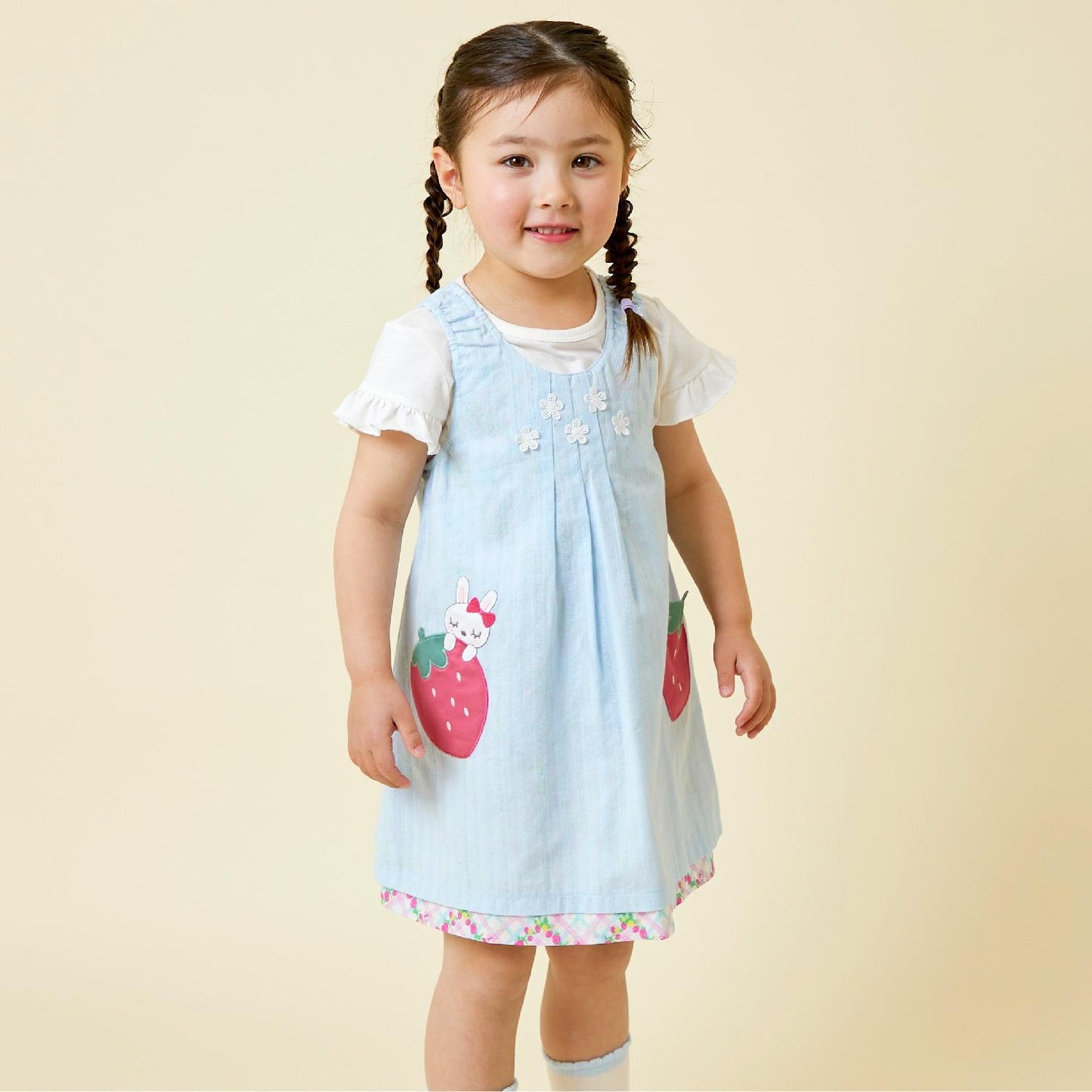 草莓圖案雙面穿連衣裙（80-130cm）