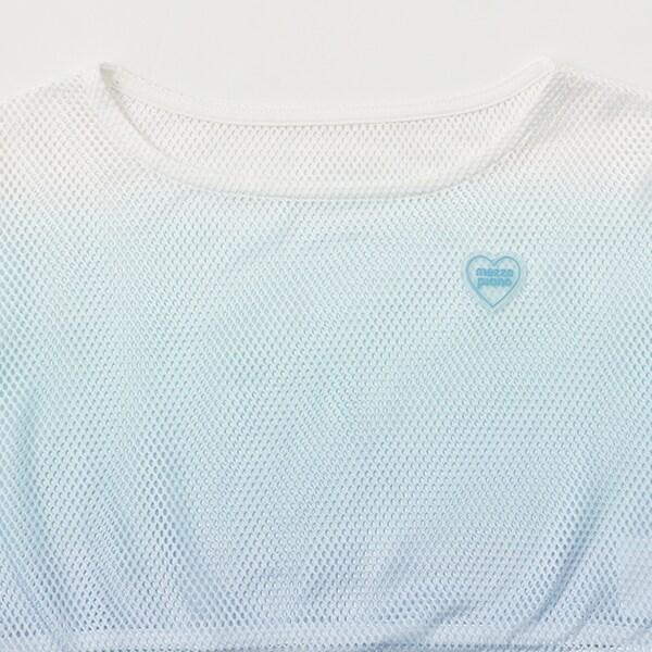 漸變網紗疊穿短袖T恤套裝