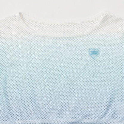 漸變網紗疊穿短袖T恤套裝