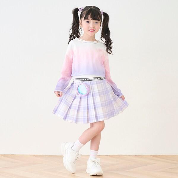 漸變網紗疊穿短袖T恤套裝