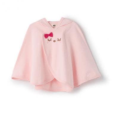 mimi立體耳朵刺繡連帽披風