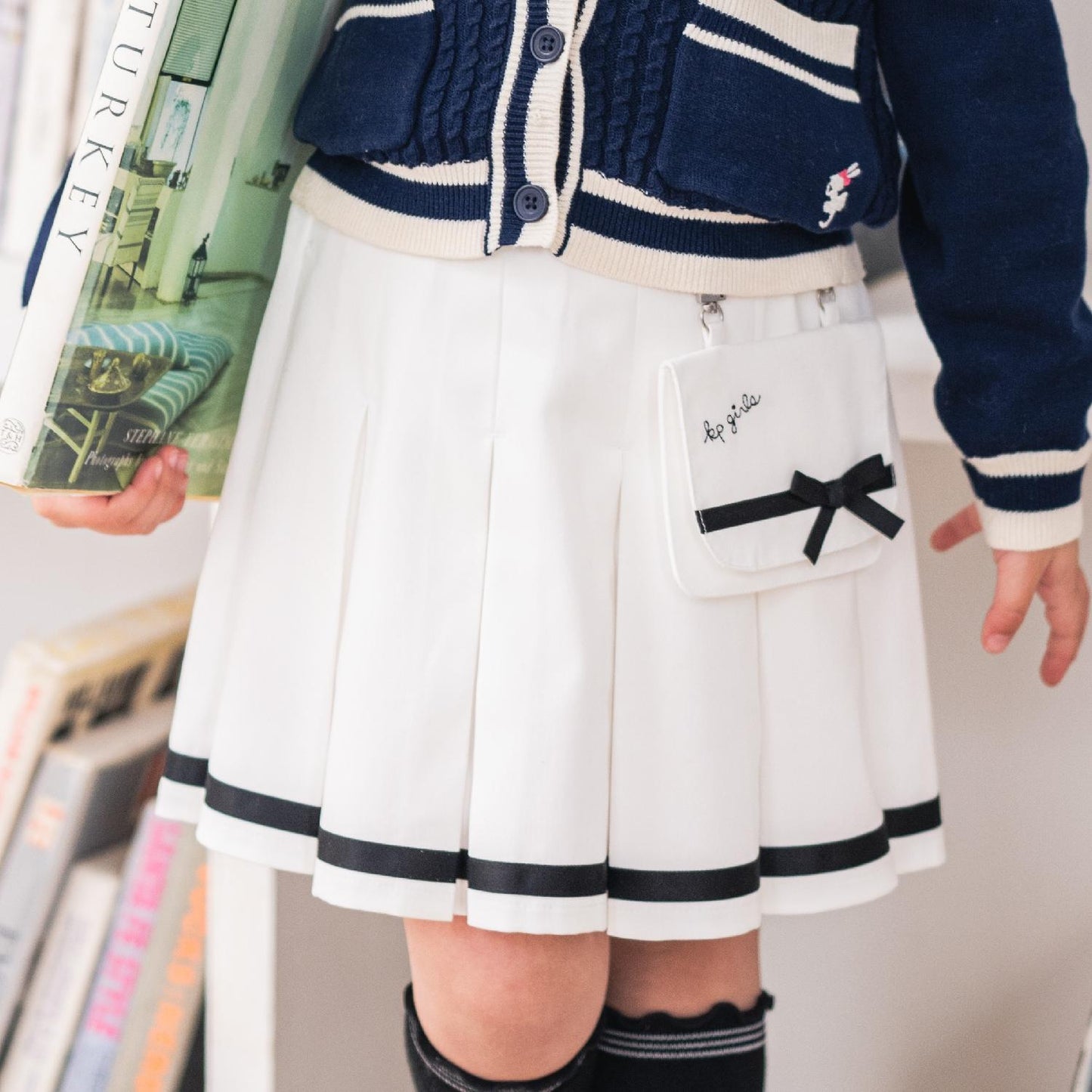 帶移動口袋百褶裙褲