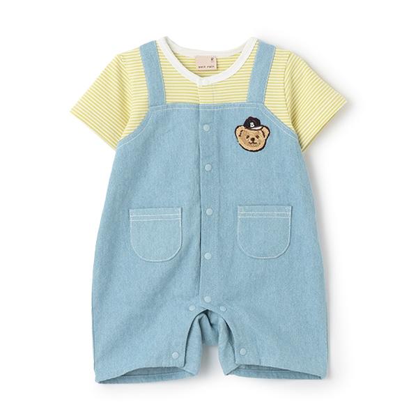 揹帶褲風格短袖連體衣