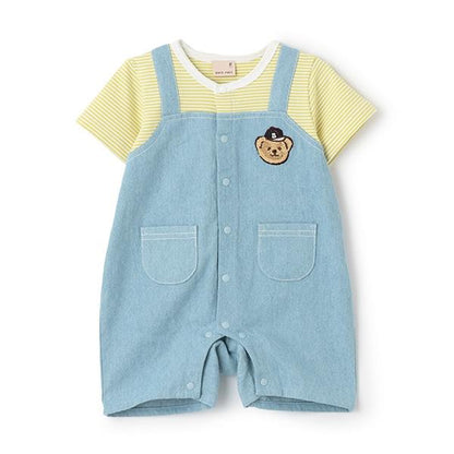 揹帶褲風格短袖連體衣