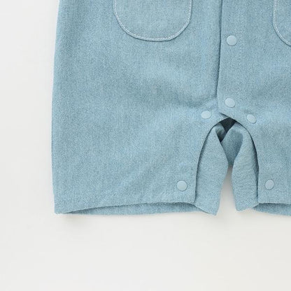 揹帶褲風格短袖連體衣