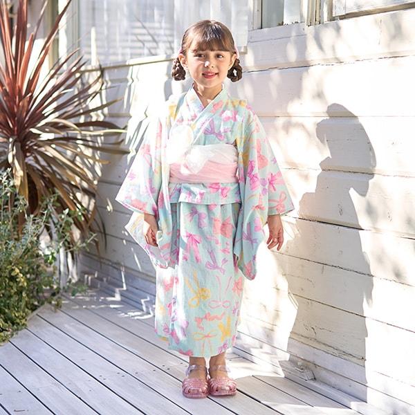 【浴衣】簡易穿著♪花色混搭・兩穿分體式（含2條腰帶）