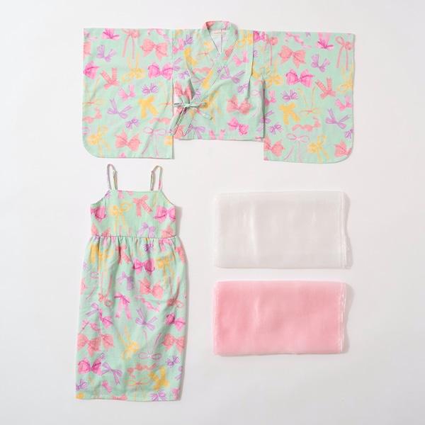 【浴衣】簡易穿著♪花色混搭・兩穿分體式（含2條腰帶）