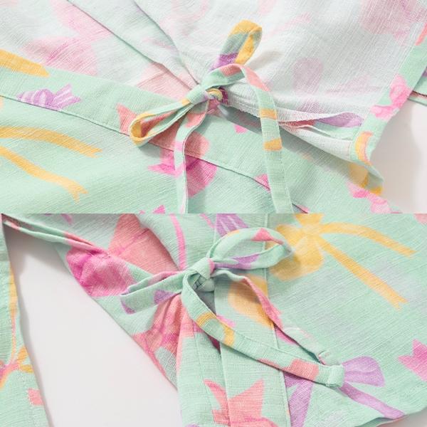 【浴衣】簡易穿著♪花色混搭・兩穿分體式（含2條腰帶）