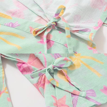 【浴衣】簡易穿著♪花色混搭・兩穿分體式（含2條腰帶）