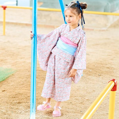 【浴衣】簡易穿著♪花色混搭・兩穿分體式（含2條腰帶）