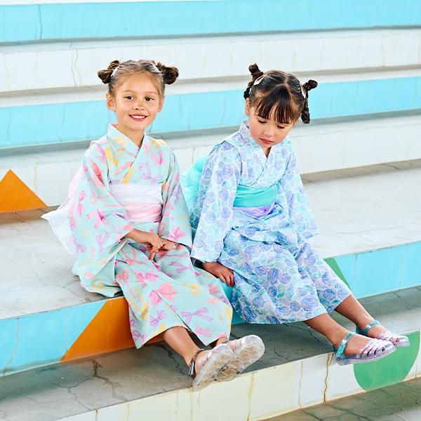 【浴衣】簡易穿著♪花色混搭・兩穿分體式（含2條腰帶）