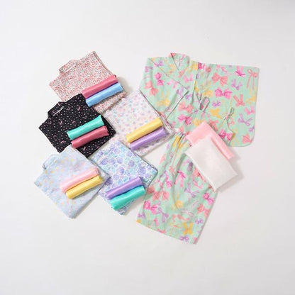 【浴衣】簡易穿著♪花色混搭・兩穿分體式（含2條腰帶）