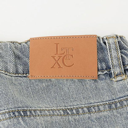 【LTXC】桶形破洞牛仔褲