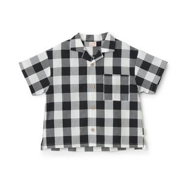 多色圖案開領短袖襯衫（兒童）