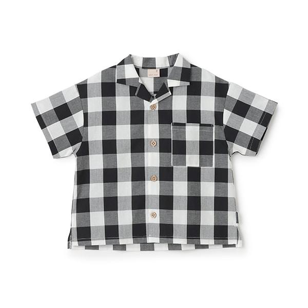 多色圖案開領短袖襯衫（兒童）