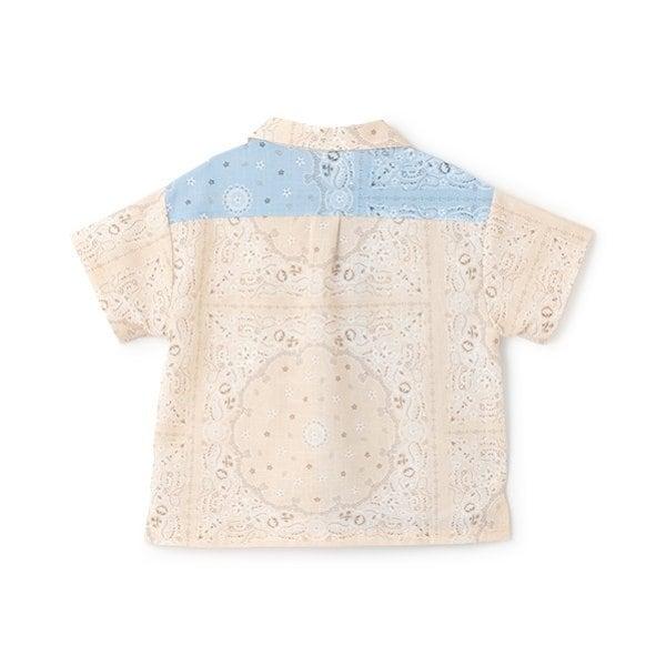 多色圖案開領短袖襯衫（兒童）