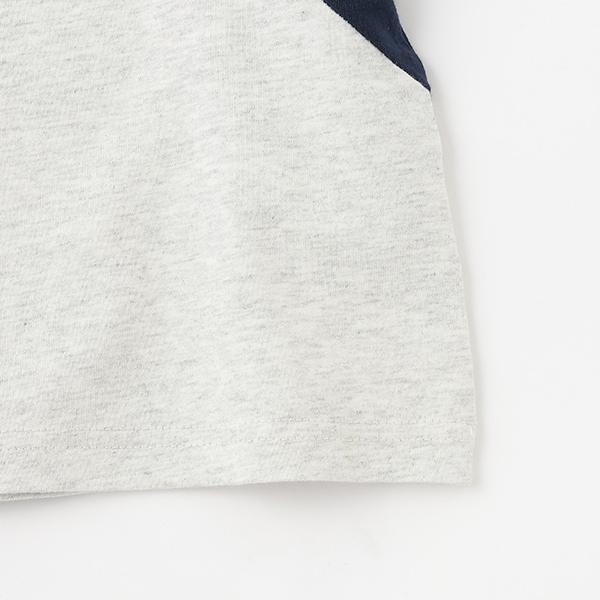 【接觸冷感】袖部拼色短袖T恤