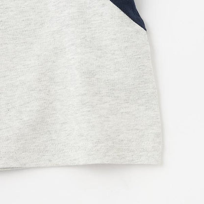 【接觸冷感】袖部拼色短袖T恤