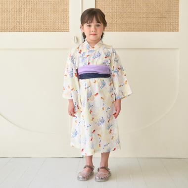 【浴衣】易穿脫款式♪ 多款花色連衣裙式（含2條腰帶）