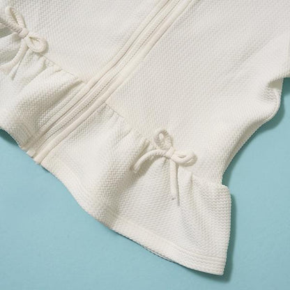 【SWIM】【UV加工】下襬荷葉邊拉鍊防曬衣