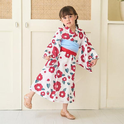 【浴衣】易穿脫款式♪ 多款花色連衣裙式（含2條腰帶）