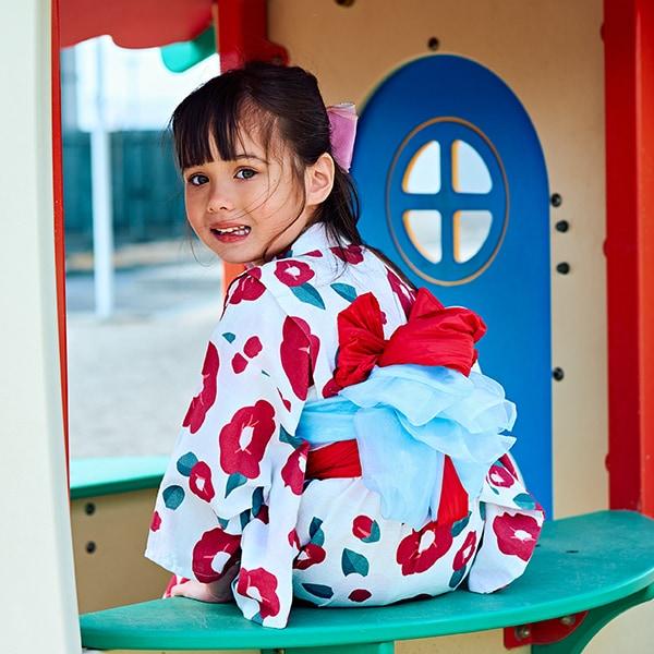 【浴衣】易穿脫款式♪ 多款花色連衣裙式（含2條腰帶）