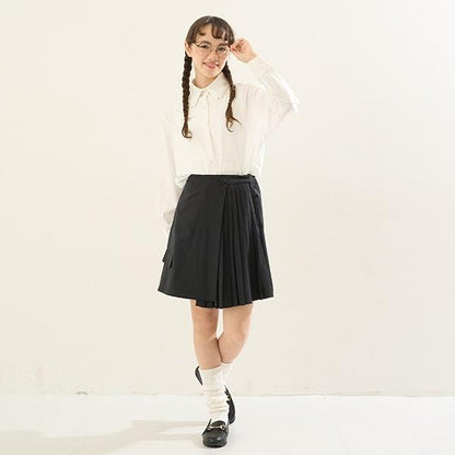 【AMI】高腰百褶裙褲