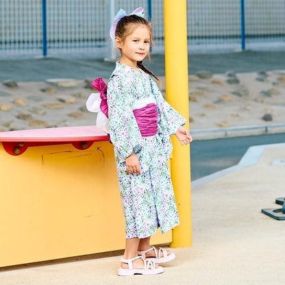 【浴衣】易穿脫款式♪ 多款花色連衣裙式（含2條腰帶）