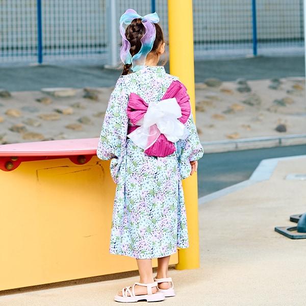 【浴衣】易穿脫款式♪ 多款花色連衣裙式（含2條腰帶）