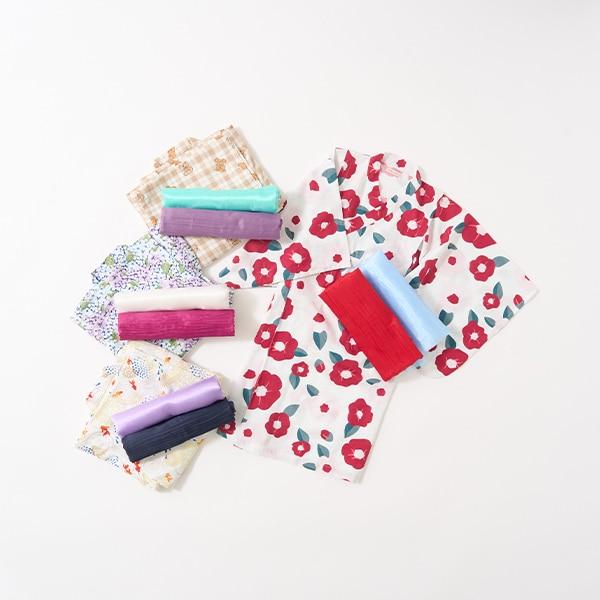 【浴衣】易穿脫款式♪ 多款花色連衣裙式（含2條腰帶）