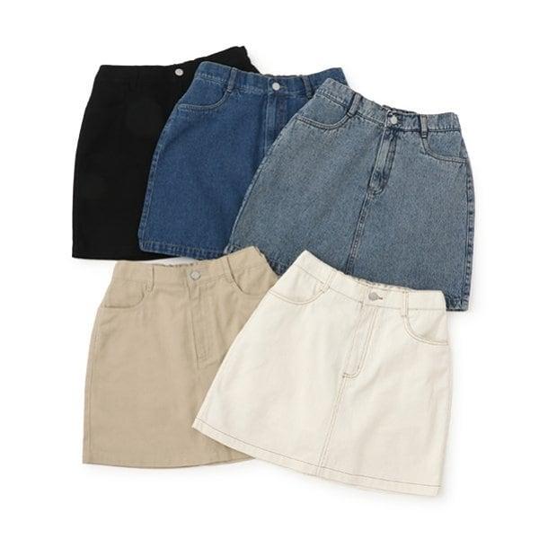 【基礎款】【GOODPRICE】牛仔斜紋臺形裙褲