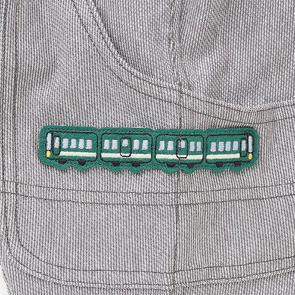 條紋提花電車刺繡七分褲