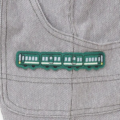 條紋提花電車刺繡七分褲