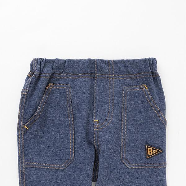 彈力牛仔針織長褲