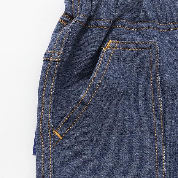 彈力牛仔針織長褲