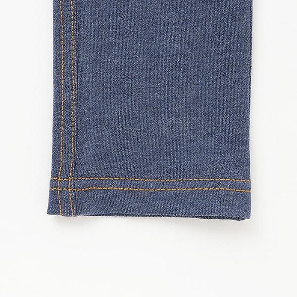 彈力牛仔針織長褲