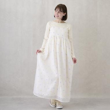 花卉刺繡連衣裙